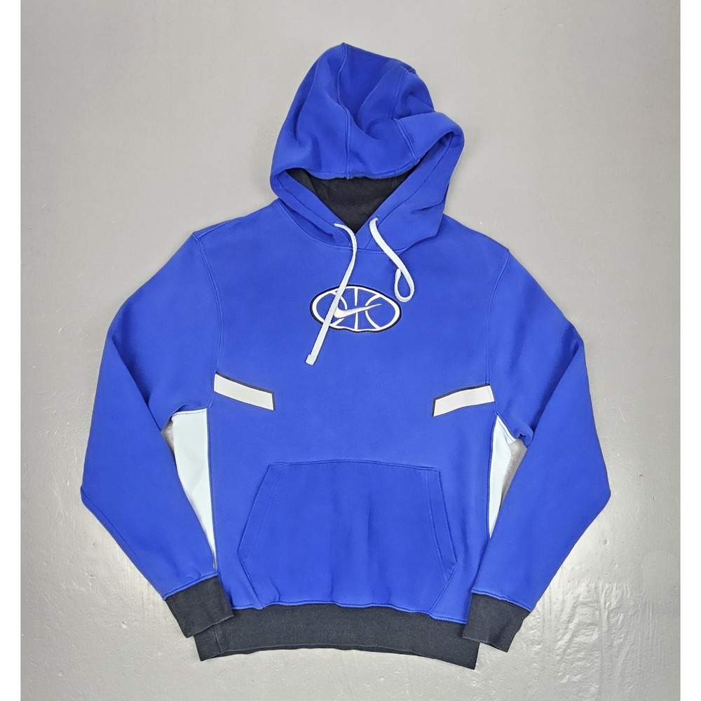 Vintage Nike Sportswear Hoodie Mens Small Blue Sweatshirt Athletic Center Swoosh